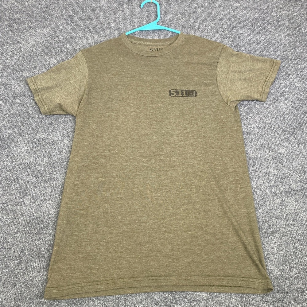 5.11 Tactical Womens Small Green Graphic T-Shirt Skull American Flag Heathered